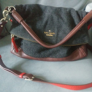 Grey Kate Spade Purse w/burnt orange strap